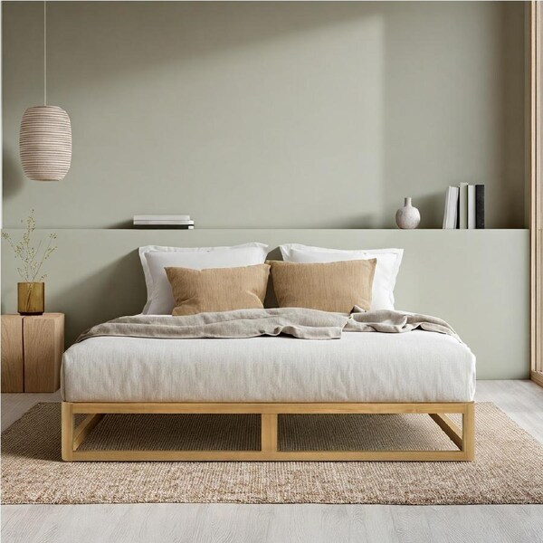 Zinus Bed Base Queen Double King Sizes Industrial Pallet Solid Wooden Timber Bed Double