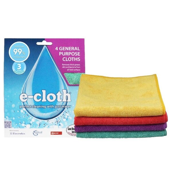 E-Cloth General Purpose Cleaning Cloths - Pack of 4