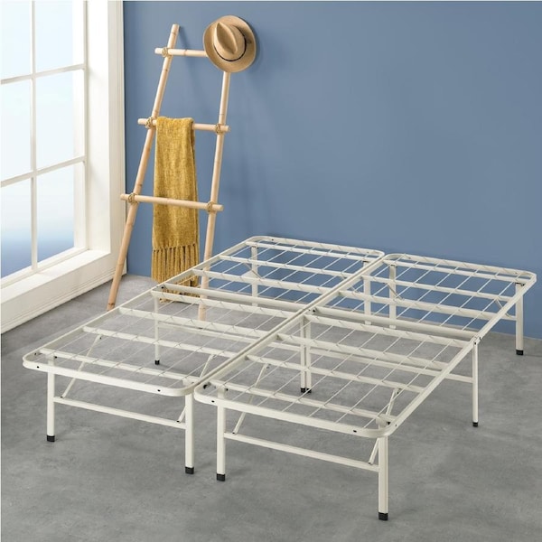 Zinus Bed Base Queen Double Single Size Smartbase White Metal Folding Bed Frame Queen