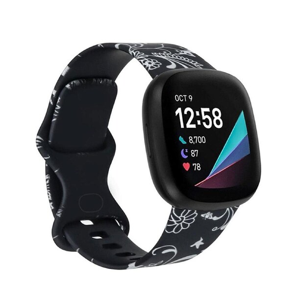 For Fitbit Versa 3 4 Sense 2 Smartwatch Soft Silicone Band Strap Graffiti Small