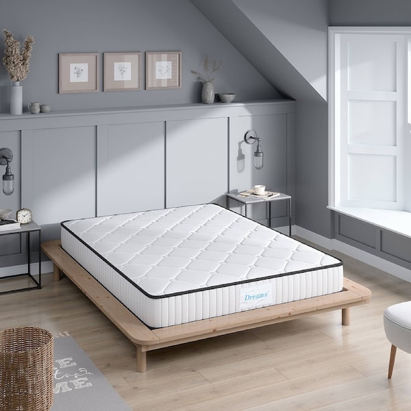20cm Spring Mattress DreamZ 5-Zone Euro Top Pocket Medium Firm All Sizes Double