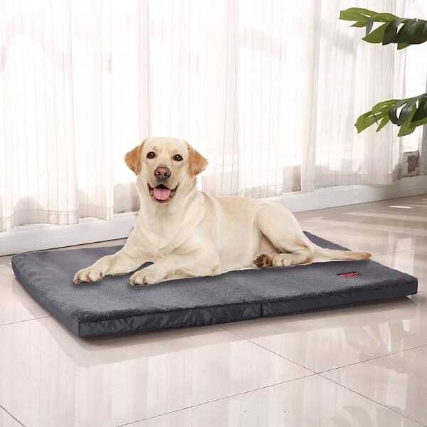 Pawz Dog Calming Bed Pet Cat Mattress Removable Cover Washable Portable Large Grey / 100cm x 70cm x 5cm