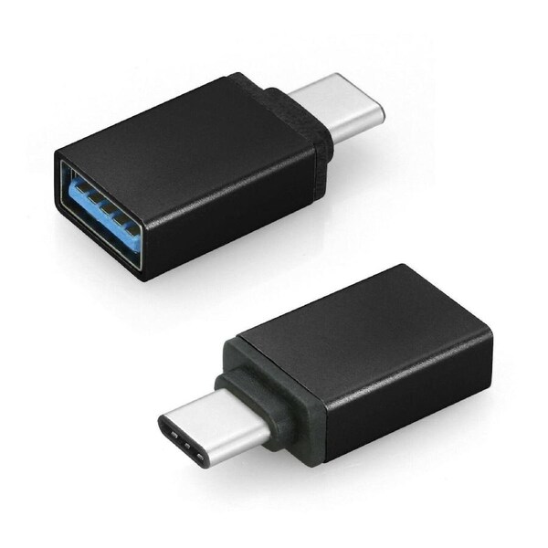 2 Pack USB Type C to OTG Adapter USB 3.1 Male to USB 3.0 A Female Cable Converter Thunderbolt 3/4 Adapter for MacBook Pro, Air, iPad Pro (Black)