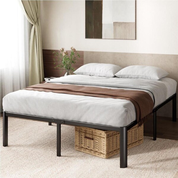 Zinus Metal Bed Frame Queen Double King Single Size Steel Slat Black Double