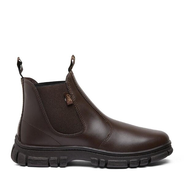 New Grosby Ranch Junior Boys Boots Brown School Leather Slip On Shoes Brown / 2 UK