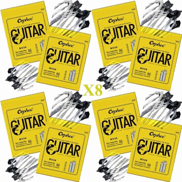 8X Orphee Classic Guitar Strings NX Silver Wire Wounded 28-43