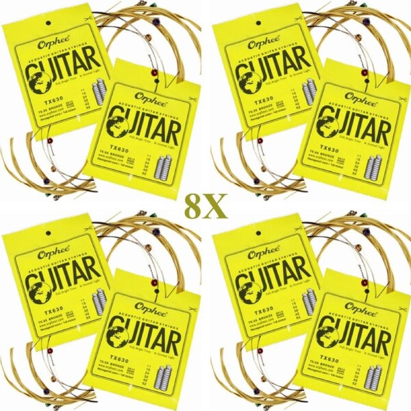 8X Orphee Acoustic Guitar Strings TX630 Phosphor Bronze 11-52
