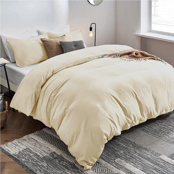 LINENOVA 100% Cotton Quilt Cover Set 3 Pieces 5 Size Choice Super King