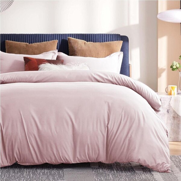LINENOVA 3 Pieces Doona Duvet/Quilt Cover Set 100% Cotton(Single Double Queen King Super King) Queen