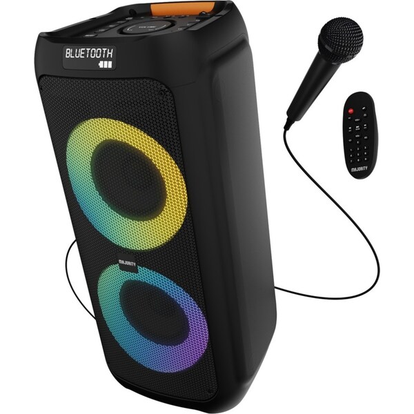 Majority P300 - Party Speaker 300W Bluetooth Karaoke-DJ-Party-PA System - Black