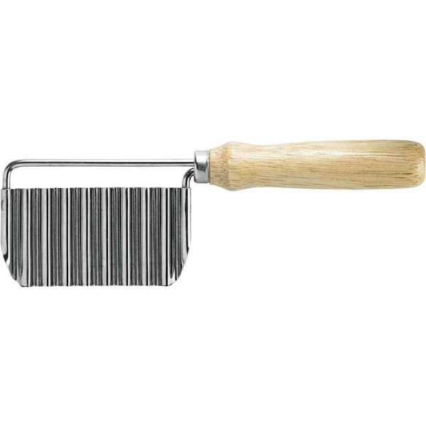 Avanti Stainless Steel Crinkle Cutter/Slicer Garnishing Tool w/ Wooden Handle