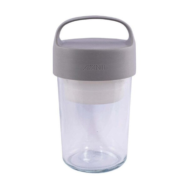 Avanti 650ml Silicone/Glass Food Jar w/ Lid Snack Insulated Container Cool Grey