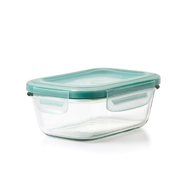 Oxo Smart Seal Glass 400ml Rectangular Container w/ Lid Food Lunchbox Clear