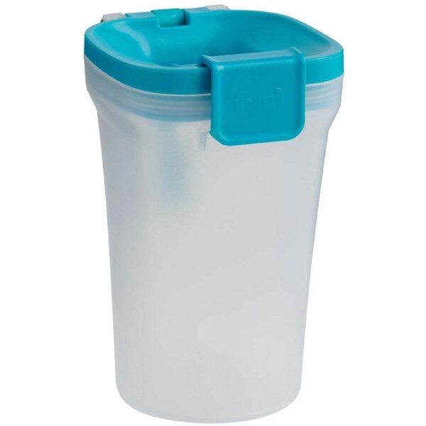 Trudeau Fuel Plastic Snack Bin w/ Lid Kitchen Storage Container Tropical Blue
