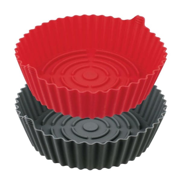 2pc Avanti Airfryer Insert Kitchen Cooking Tray Baking Liner Set MED Red/Black