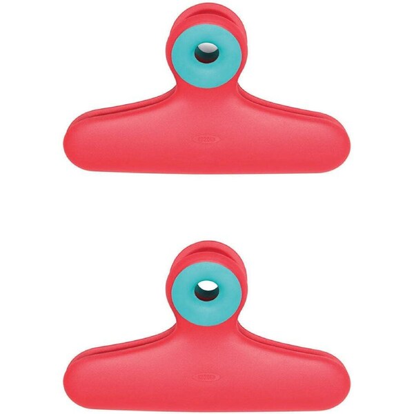 2pc Oxo Bag Clips Snack/Flour Food Storage Sealer Clamp Reusable Accessory Red
