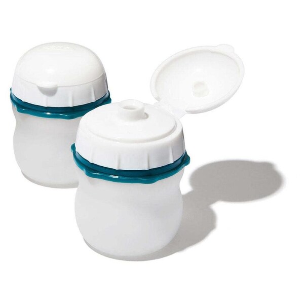 2pc Oxo Prep & Go Silicone Squeeze Bottles Kitchen Condiment Dispenser White