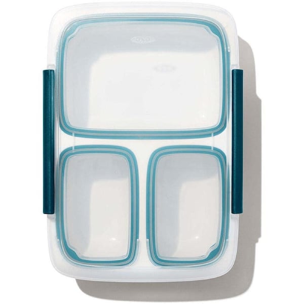 Oxo Prep & Go 0.9L/27cm Plastic Divided Container w/ Lid Food Storage Lunchbox