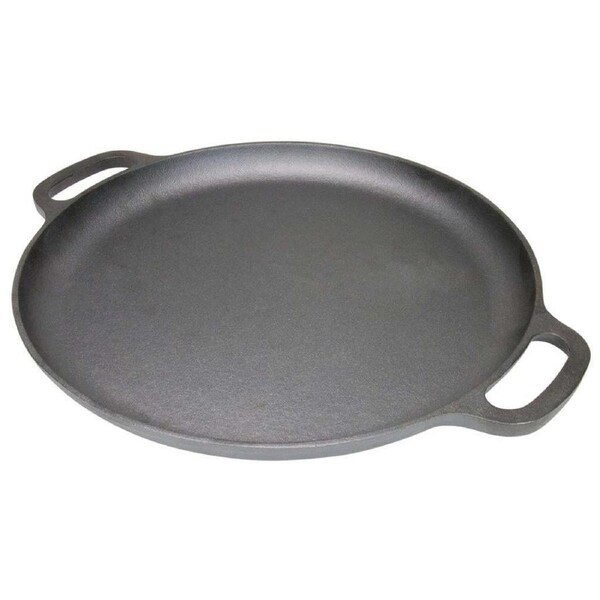 Pyrolux Pyrocast 35cm Cast Iron Pizza Pan w/ Handle Round Tray Cookware Black