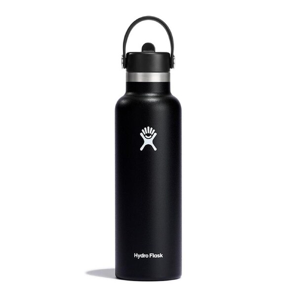Hyrdo Flask Standard Flex Straw Cap Stainless Steel 621ml Insulated Bottle Black