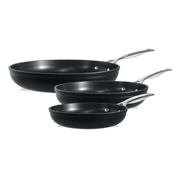 3pc Pyrolux Ignite 20/24/28cm Non-Stick Fry Pan Set Round Induction/Gas Black