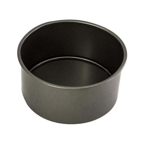 Bakemaster Loose Base Carbon Steel 18cm Round Deep Cake Pan Oven Baking Tin Grey
