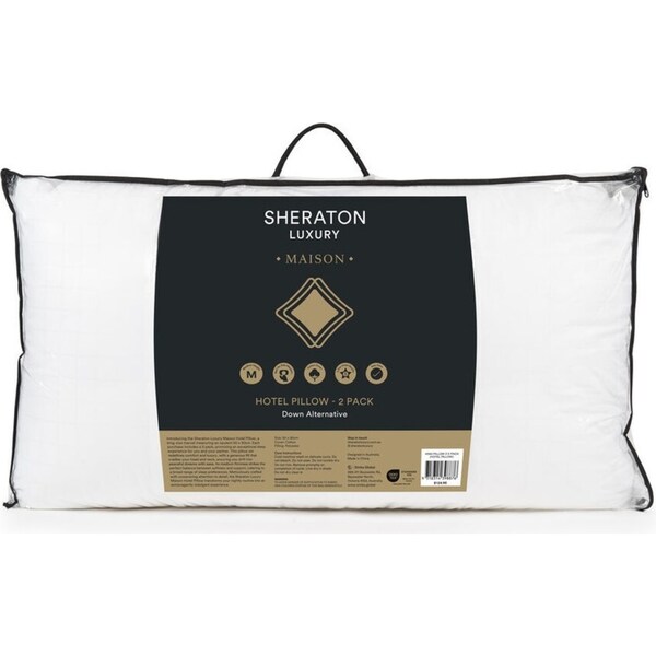 2pc Sheraton Luxury Maison King Size Commercial/Hotel Medium Pillow Set White