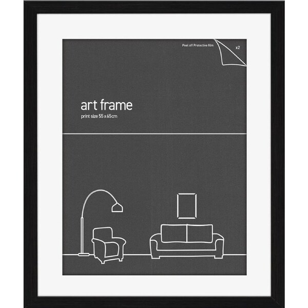 55x65 Frame Black With Double Mat Fits 40x50cm Print