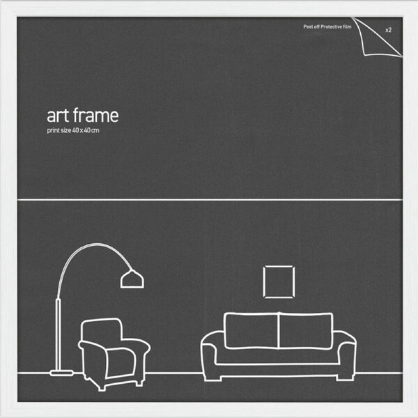 40x40 Frame White With Mat