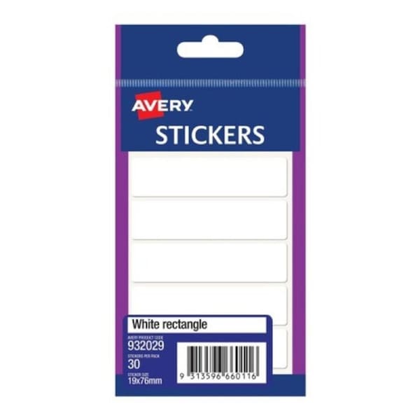 Avery Stickers Rectangle 19X76 Pk30 Bx10
