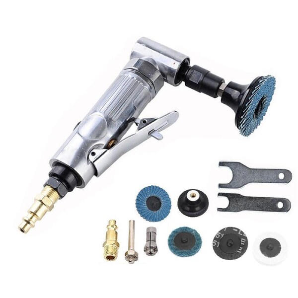 OZNALA 90 Degree Air Angle Die Grinder 1/4" Mini Pneumatic Polishing Carving Discs Cleaning Cutting