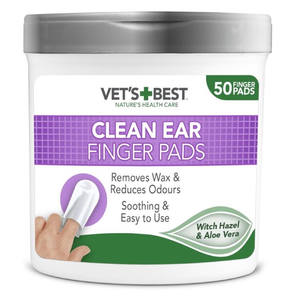 VET'S BEST Clean Ear Finger Pads For Dogs and Cats 50pcs