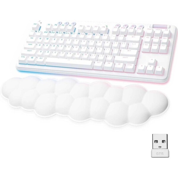 Logitech G715 Wireless Gaming Keyboard Lightspeed Cloud Rest White