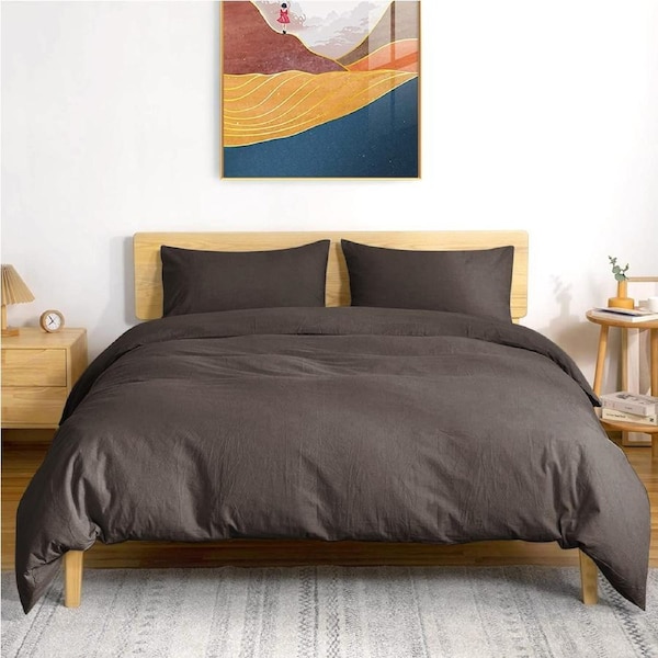 LINENOVA Comfort Cotton Quilt Cover Set 100% Cotton Ultra Soft Bedding Size(Single Double Queen King Super King) Double