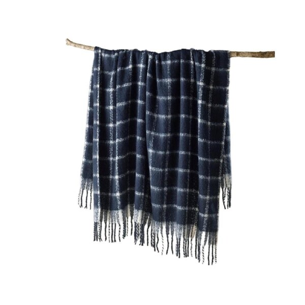 Bianca Australian Maldon Throw Rug Faux Mohair Indigo