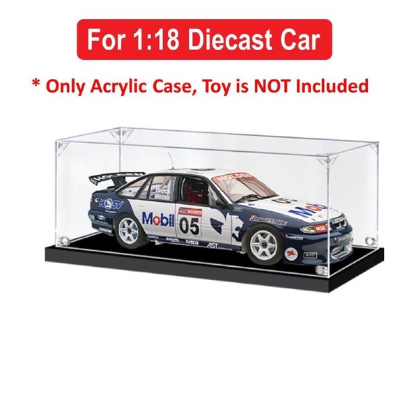 Acrylic Display Case for 1:18 CLASSIC CARLECTABLES HOLDEN VR COMMODORE 1996 BATHURST 1000 MOBIL #05 BROCK/MEZERA Diecast Car Model