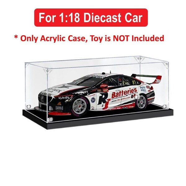 Acrylic Display Case for 1:18 BIANTE R&J BATTERIES HOLDEN ZB COMMODORE #8 PERCAT/RANDLE 2020 BATHURST 1000 Diecast Car Model Dust Proof
