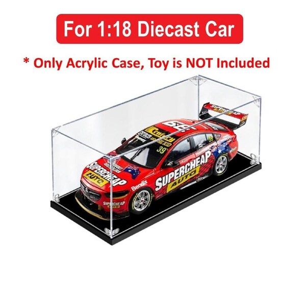 Acrylic Display Case for 1:18 BIANTE SUPERCHEAP AUTO 888 HOLDEN ZB COMMODORE 2021 BATHURST 1000 #39 FEENEY/INGALL Diecast Car Model Dust Proof
