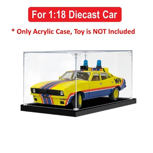 Acrylic Display Case for 1:18 DDA FORD XB FALCON 1974 BIG BOPPER Diecast Car Model Figure Storage Box Dust Proof Glue Free