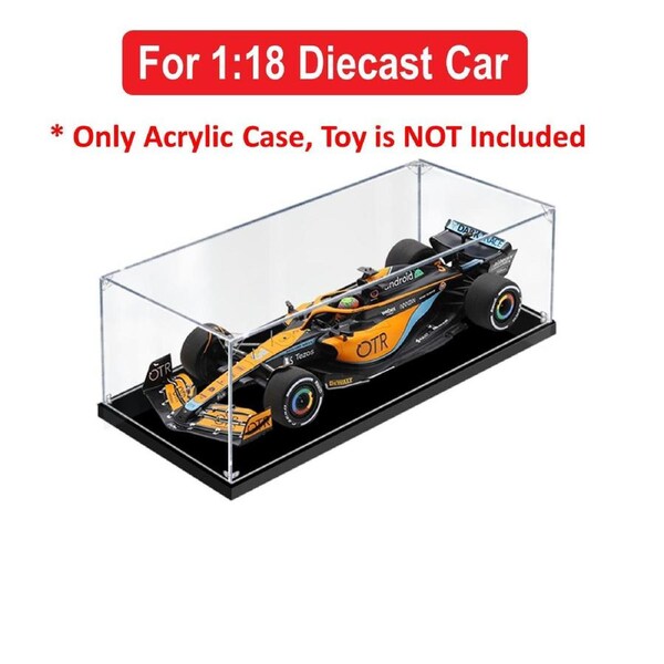 Acrylic Display Case for 1:18 SPARK F1 MCLAREN MCL36 2022 AUSTRALIAN GP #3 RICCIARDO Diecast Car Model Figure Storage Box Dust Proof Glue Free