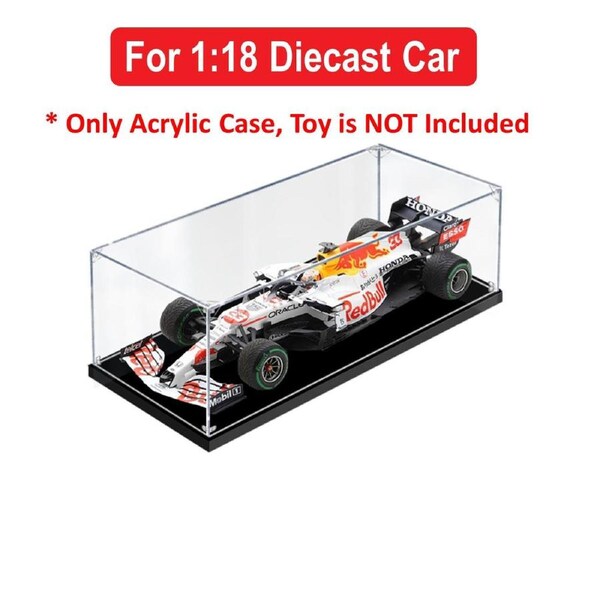 Acrylic Display Case for 1:18 SPARK F1 RED BULL RB16B #33 VERSTAPPEN 2021 TURKISH GP Diecast Car Model Figure Storage Box Dust Proof Glue Free