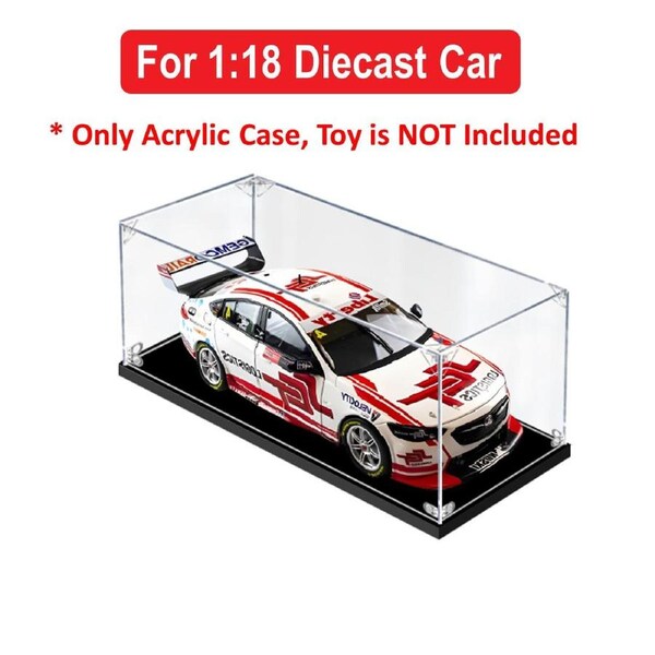 Acrylic Display Case for 1:18 BIANTE SCT LOGISTICS BJR HOLDEN ZB COMMODORE 2021 BATHURST 1000 #4 SMITH/WALL Diecast Car Model Dust Proof Glue Free