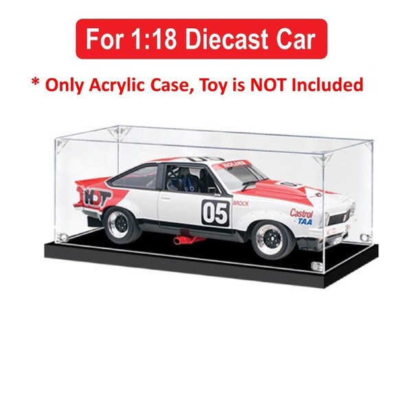 Acrylic Display Case for 1:18 CLASSIC CARLECTABLES HOLDEN LX TORANA A9X #05 BROCK 1978 1979 SANDOWN WINNER Diecast Car Model Dust Proof Glue Free