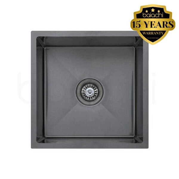 440X440mm Handmade Laundry Kitchen Sink Top/Under Mount Gun Metal