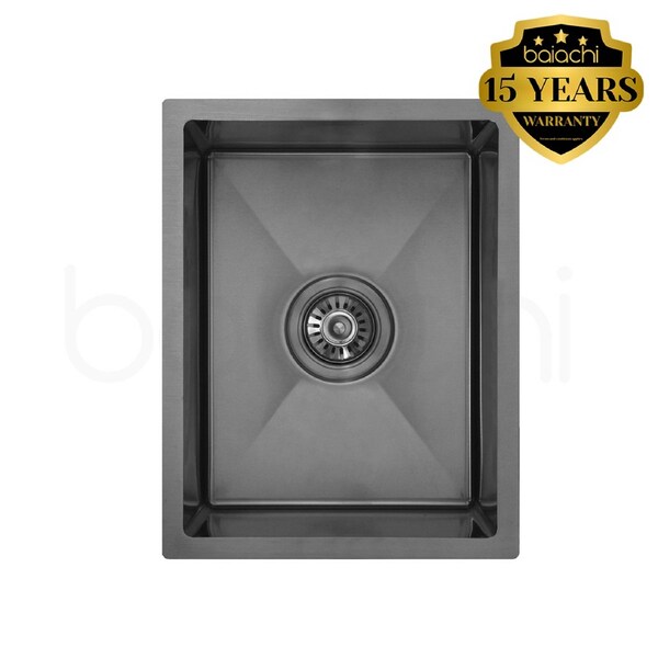 340X440mm Handmade Laundry Kitchen Sink Top/Under Mount Gun Metal