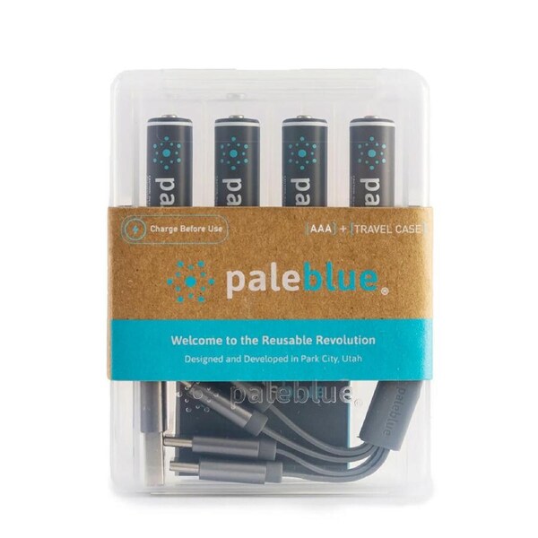 4pc Paleblue Fast Charging Lithium Ion AAA USB-C Rechargeable Batteries