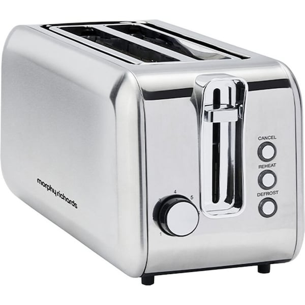 Morphy Richards Electric Slim Kitchen Equip 4 Slice Long Slot Toaster 1450W