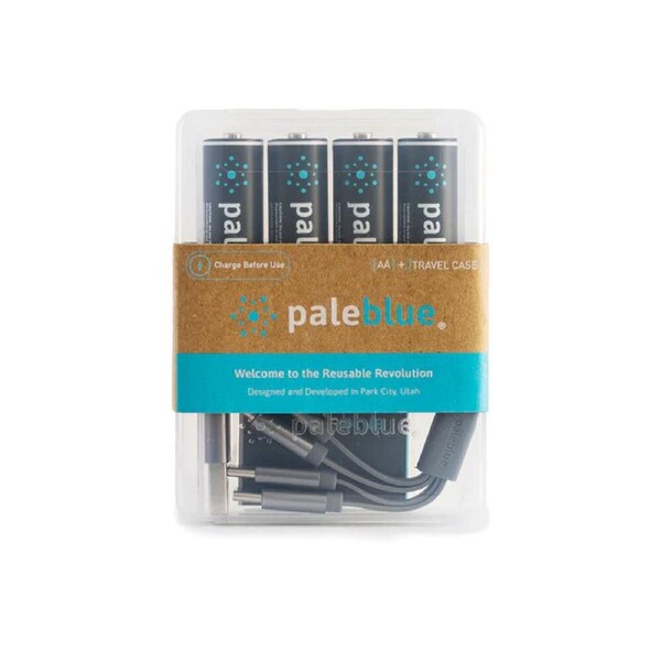 4pc Paleblue Fast Charging Lithium Ion AA USB-C Rechargeable Batteries