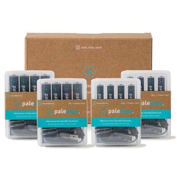 16pc Paleblue USB-C Rechargeable Lithium Ion AA & AAA Sustainability Kit