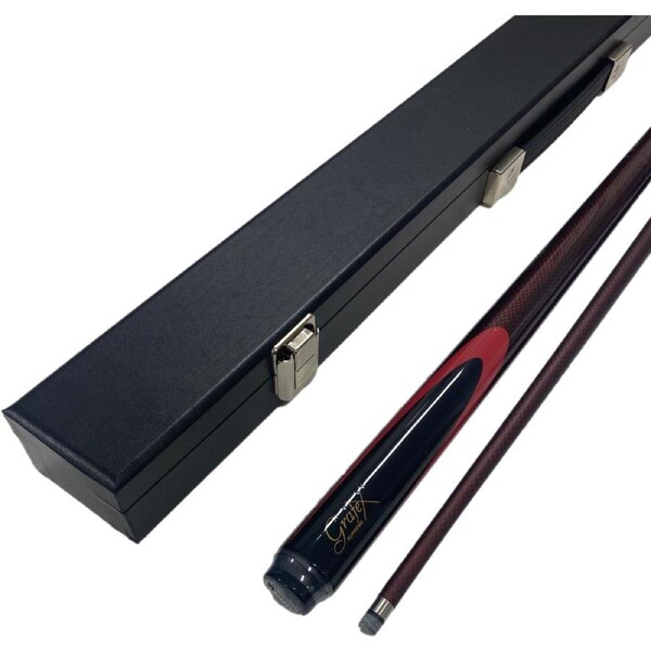 Grafex Supreme Burgundy Multi-Weight System Graphite Pool Snooker Billiard Cue and Black Cue Case